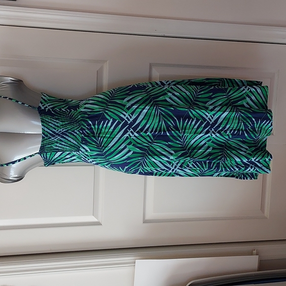 Old Navy blue and green palm dress long - Picture 9 of 9